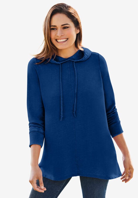 Pleat-Back Swing Sweatshirt, , alternate image number null