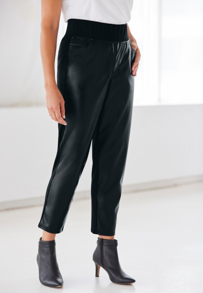 Leather Look Ponte Pant, , alternate image number null