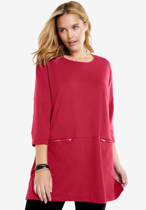 Zipper Pocket Tunic, CLASSIC RED, hi-res image number null