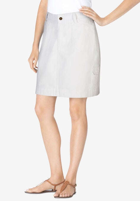 Denim Skort, WHITE, hi-res image number null