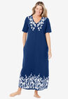 Knit Zip Long Lounger, EVENING BLUE MEADOW FLORAL, hi-res image number null