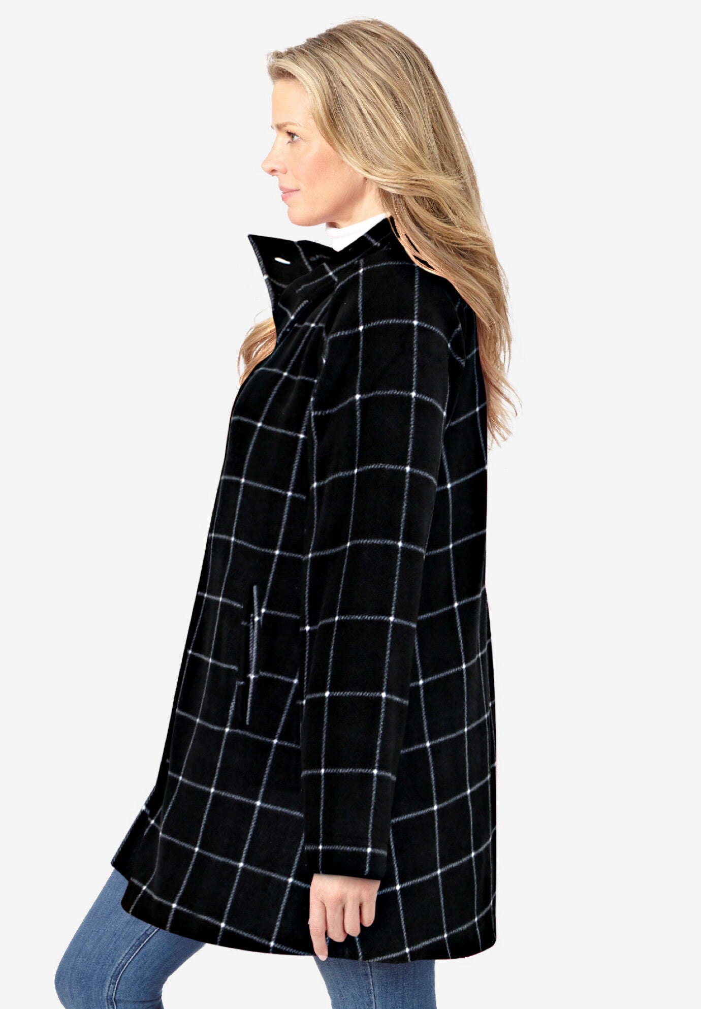 Fleece Swing Funnel Neck Coat