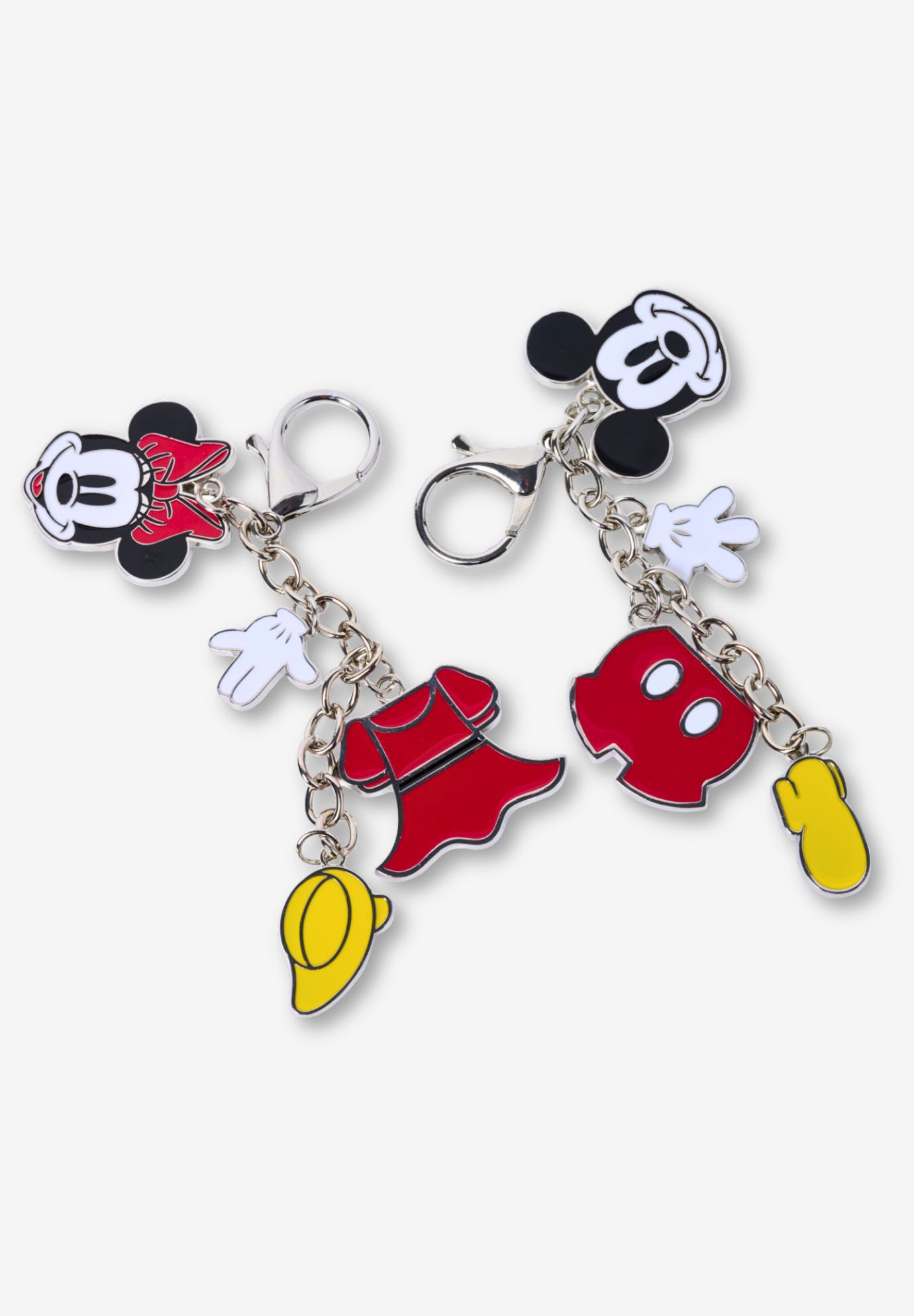Disney Mickey & Minnie Mouse Enamel Bag Charm Key Chains 2-Pack Gift Set, BLACK, alternate image number 3