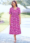 Short-Sleeve Button-Front Dress, , on-hover image number null