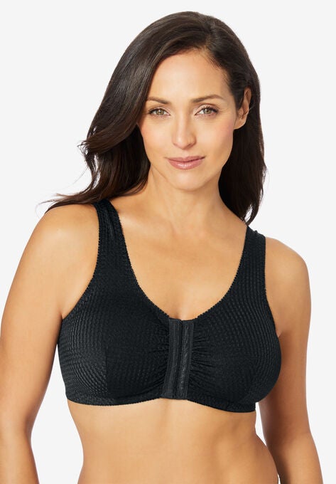 Marlene Lounge Front-Close Wireless Bra, BLACK, hi-res image number null
