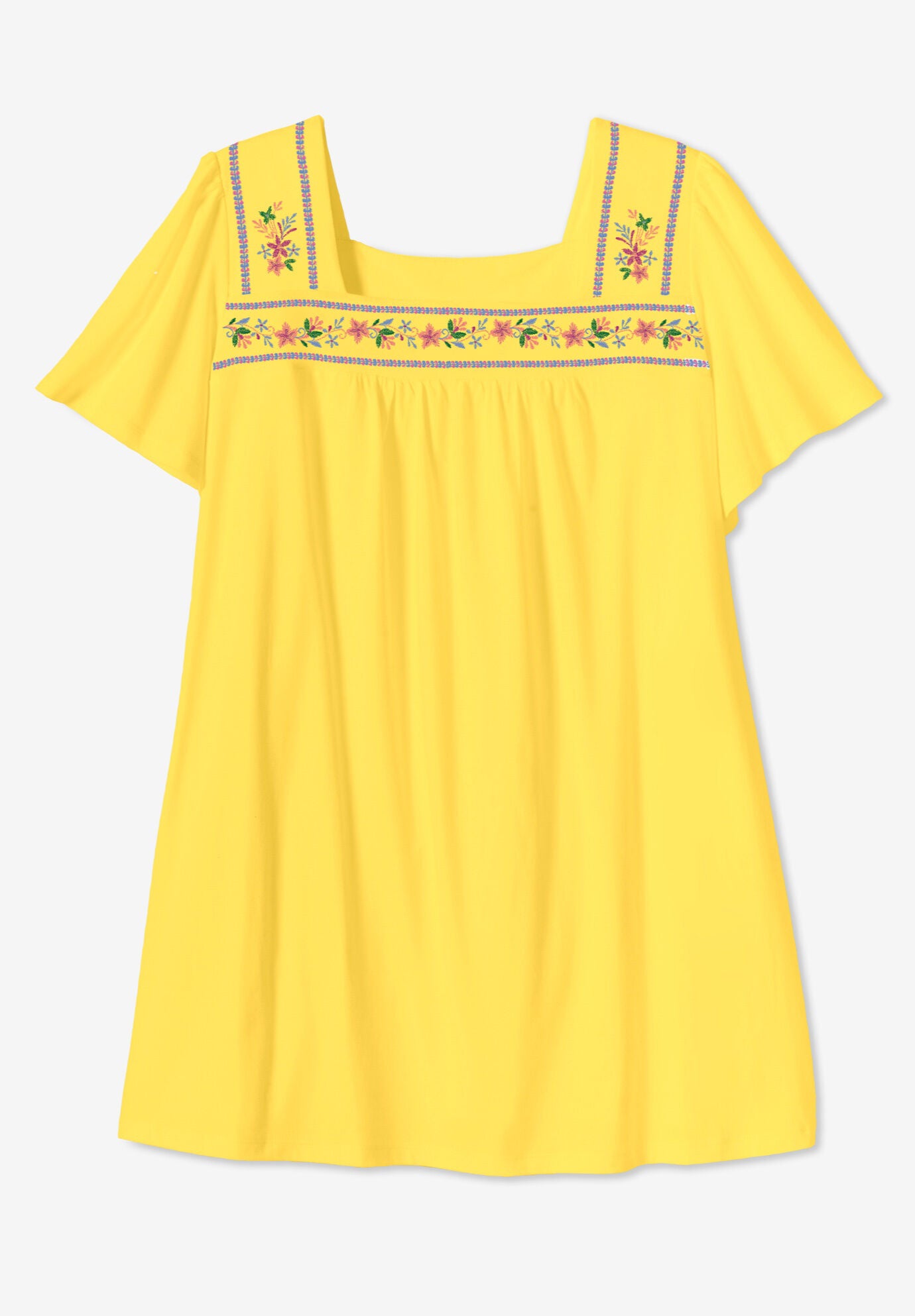Embroidered Square Neck Tunic, , alternate image number 4