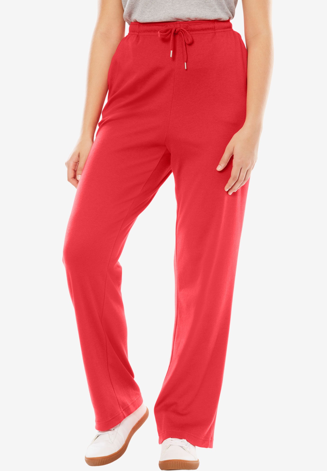 Sport Knit Straight-Leg Pull-On Pants, SWEET CORAL, hi-res image number 0