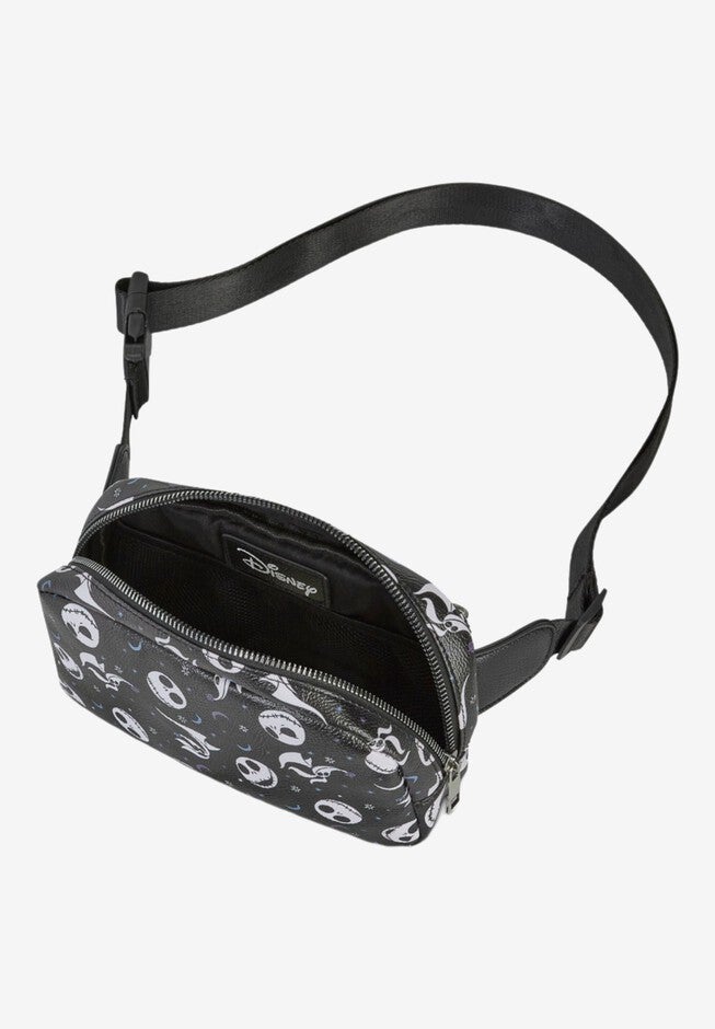 Disney Nightmare Before Christmas Jack Skellington Belt Bag Crossbody Zippered All Over Print Faux Leather, , alternate image number 4