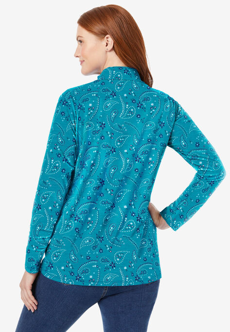 Perfect Printed Long-Sleeve Turtleneck Tee, , on-hover image number null