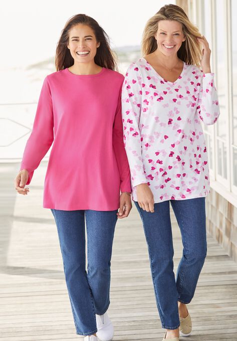 Perfect Long-Sleeve Crewneck Tee, , alternate image number null