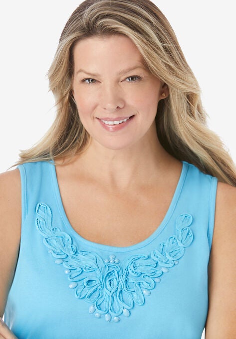 Beaded tank top, , alternate image number null