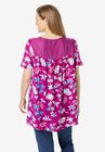 Mix Print Flutter Sleeve Top, , on-hover image number null