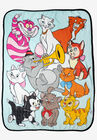 Disney Cats Throw Blanket 46" x 60" Plush Figaro Cheshire Cat Dinah Toulouse, , on-hover image number 1