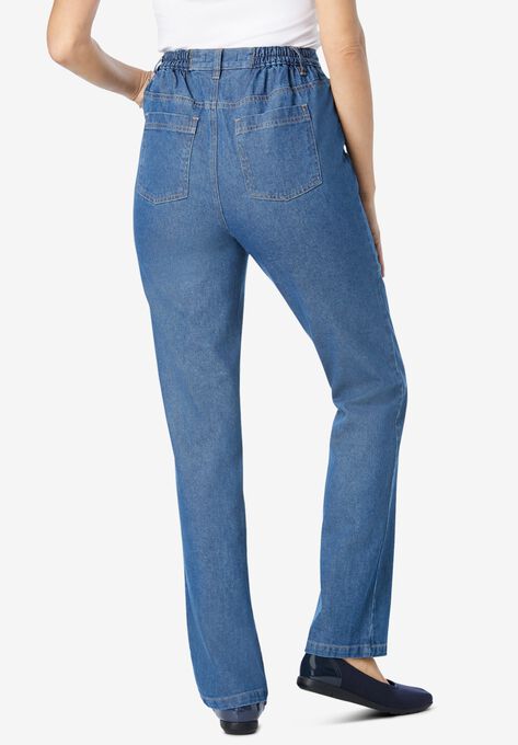 Side-Elastic Straight Leg Cotton Jean, , on-hover image number null