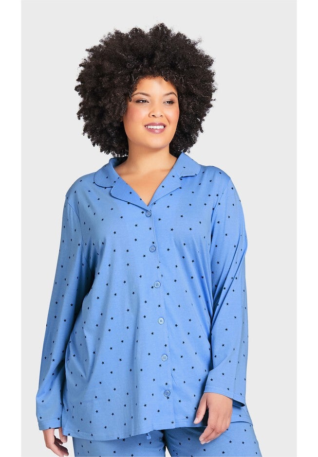 Button Star Sleep Top, STAR PRINT, hi-res image number null