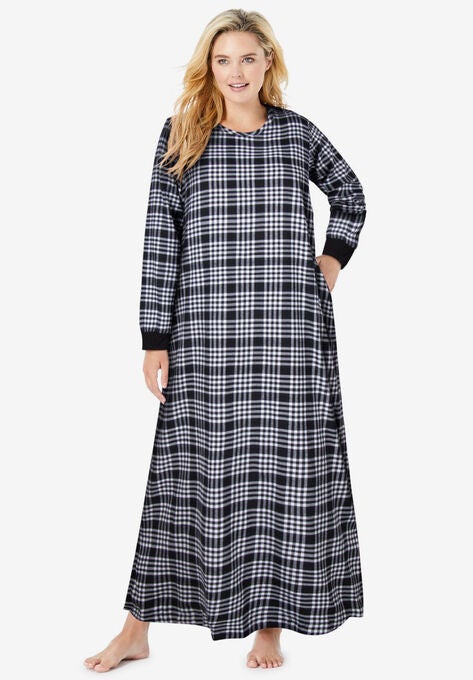 Cotton Flannel Lounger , BLACK PLAID, hi-res image number null