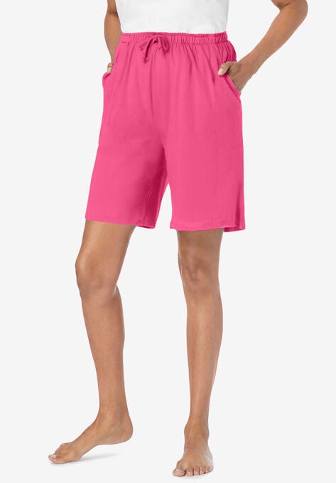 Print Pajama Shorts, PEONY PETAL PINK, hi-res image number null