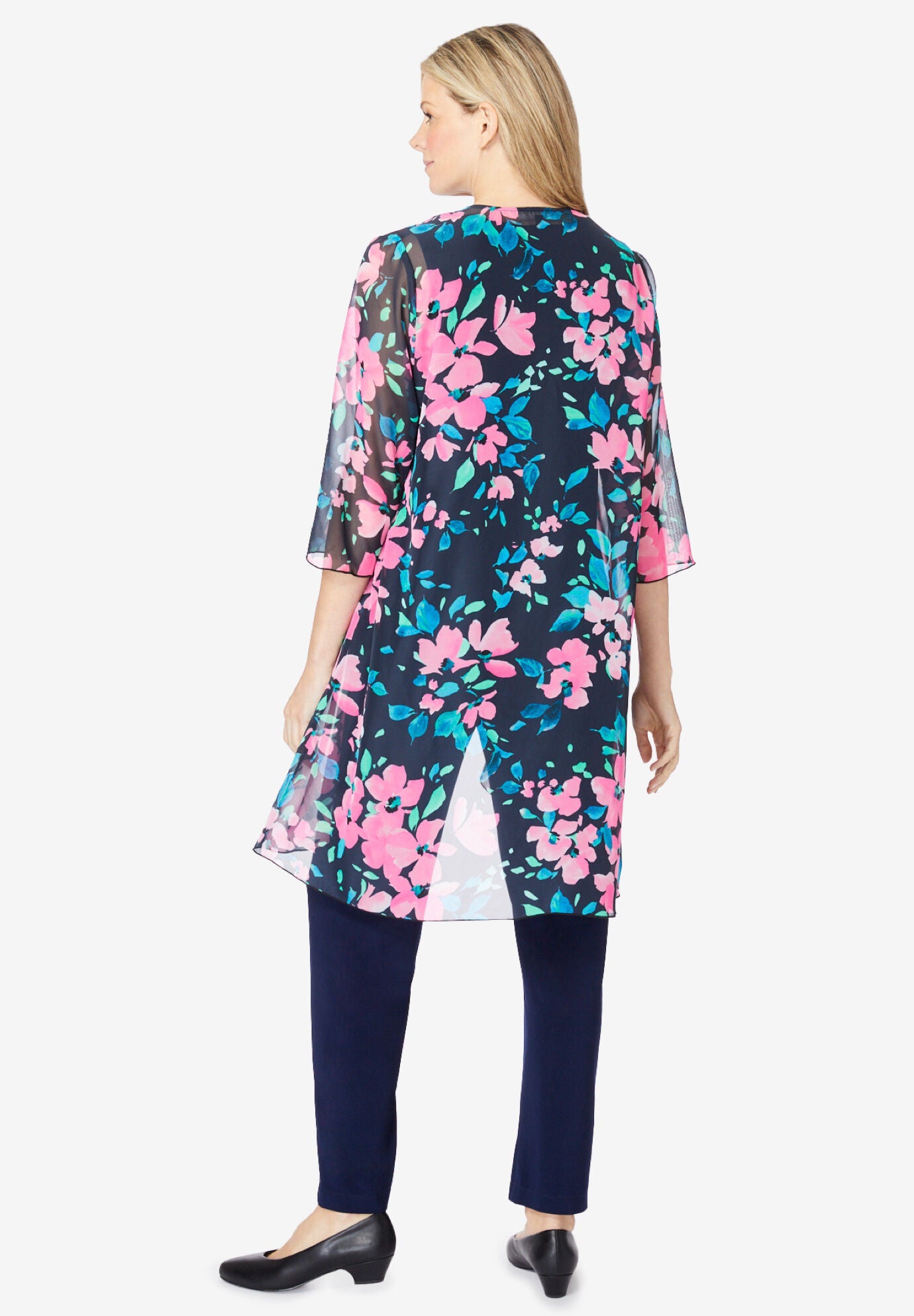 Three-Piece Chiffon Jacket/Tank/Pant Set, , on-hover image number 1