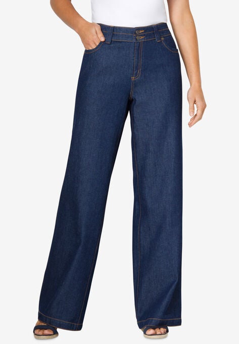 Perfect Cotton Wide-Leg Jean, INDIGO, hi-res image number null