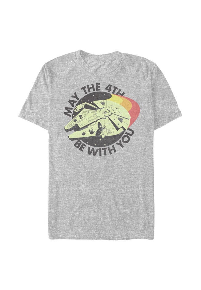 Retro May Falcon Relaxed Fit Boyfriend T-Shirt, ATHLETIC HEATHER, hi-res image number 0
