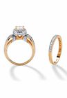 Gold over Silver Bridal Ring Set Cubic Zirconia (1 3/4 cttw TDW), , on-hover image number null