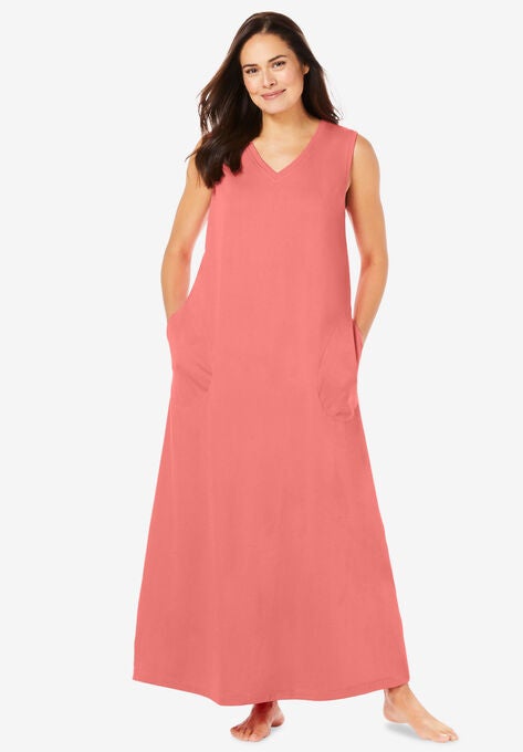 Trapeze V-Neck Lounger , SWEET CORAL, hi-res image number null
