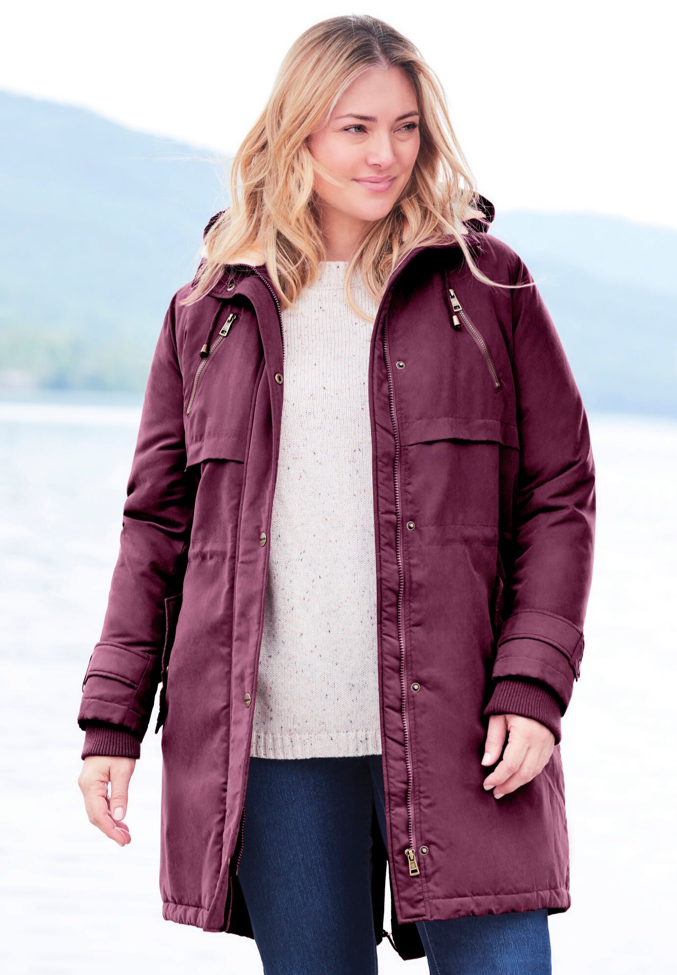 Women's plus size stadium coats discount