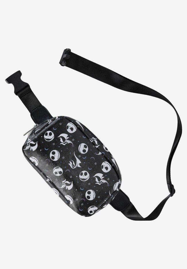 Disney Nightmare Before Christmas Jack Skellington Belt Bag Crossbody Zippered All Over Print Faux Leather, , alternate image number 5