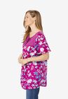 Mix Print Flutter Sleeve Top, , alternate image number null