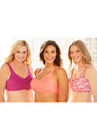 3-Pack Front-Close Cotton Wireless Bra , , alternate image number 5