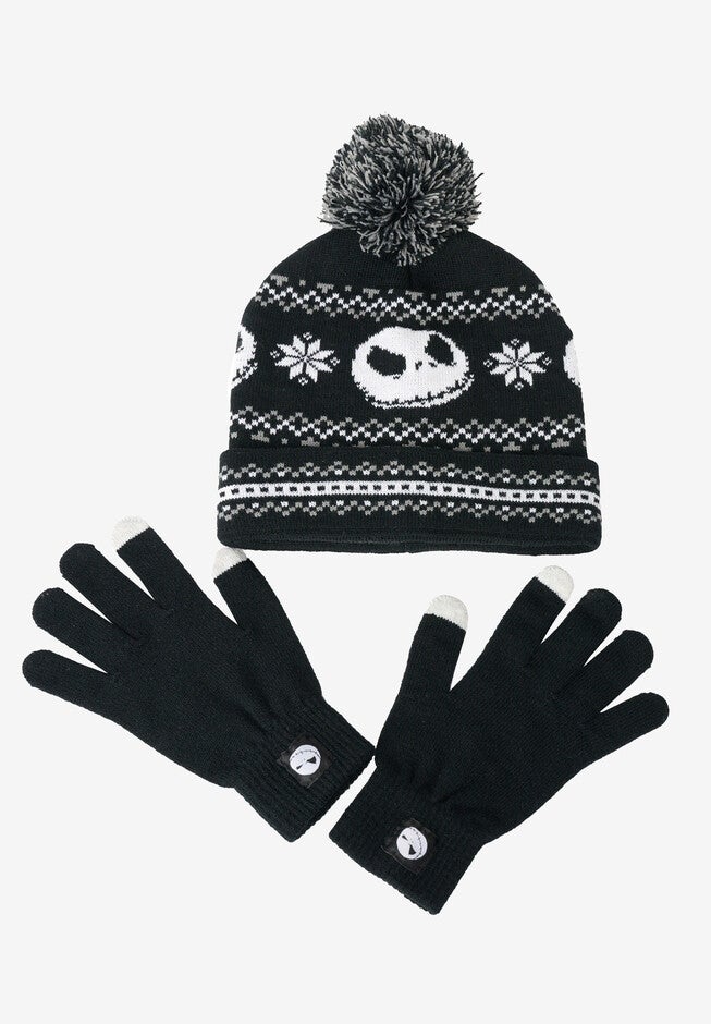 Nightmare Before Christmas Knit Beanie Hat & Touch Screen Gloves, , alternate image number 3