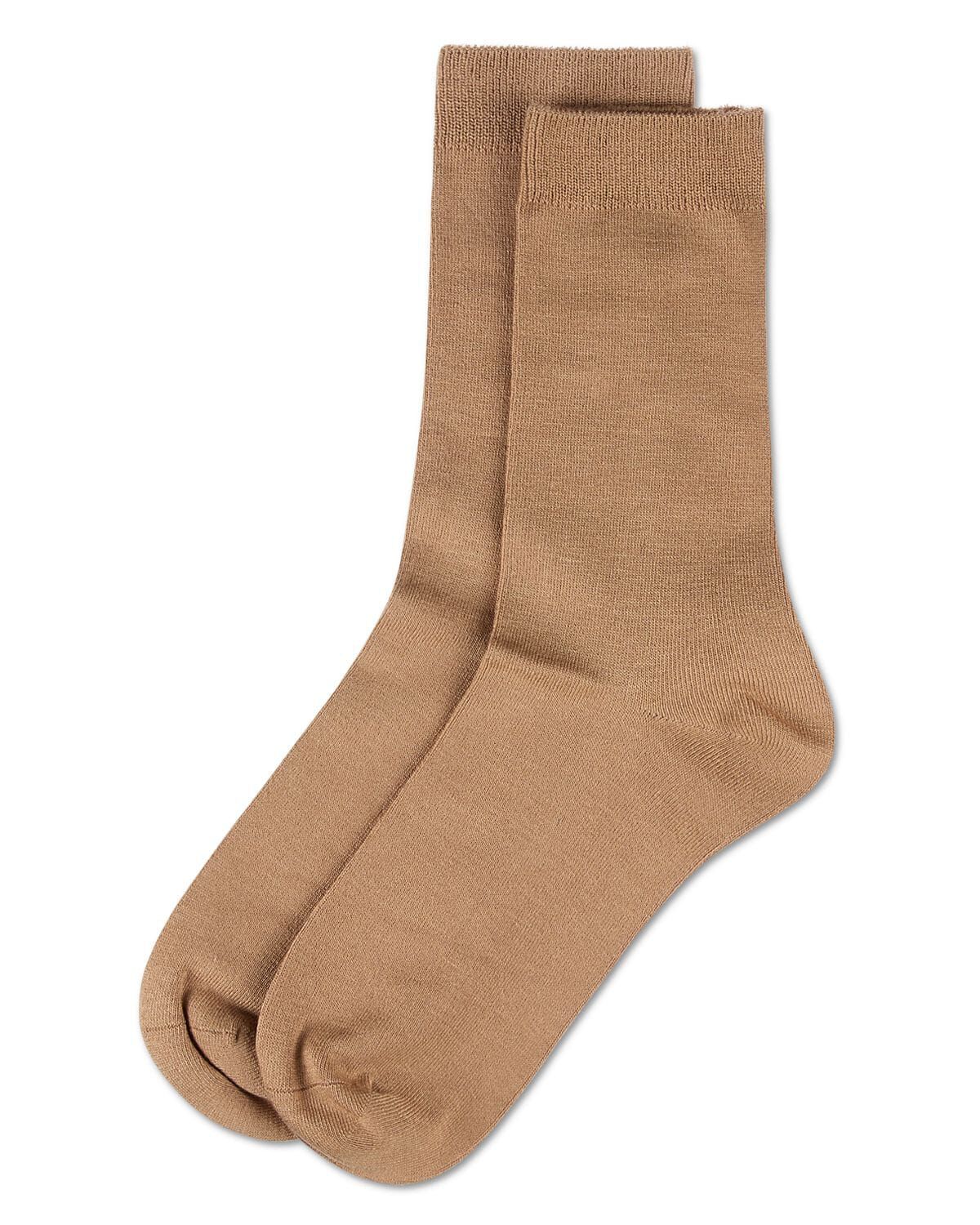 Women's Flat-Knit Bamboo Blend Crew Socks, KHAKI, alternate image number 1
