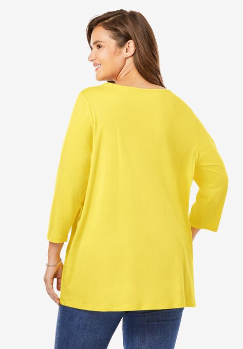 Crochet Trim Tee, , on-hover image number null