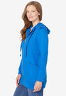 Zip Front Tunic Hoodie, , alternate image number null
