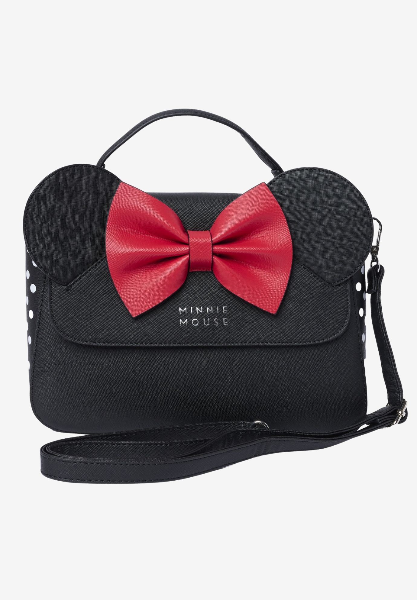 Loungefly X Disney Minnie Mouse Crossbody Purse With Ears And Bow, BLACK, alternate image number 2