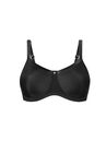 Lara Satin Padded Wire Free Bra 44212 , BLACK, hi-res image number null