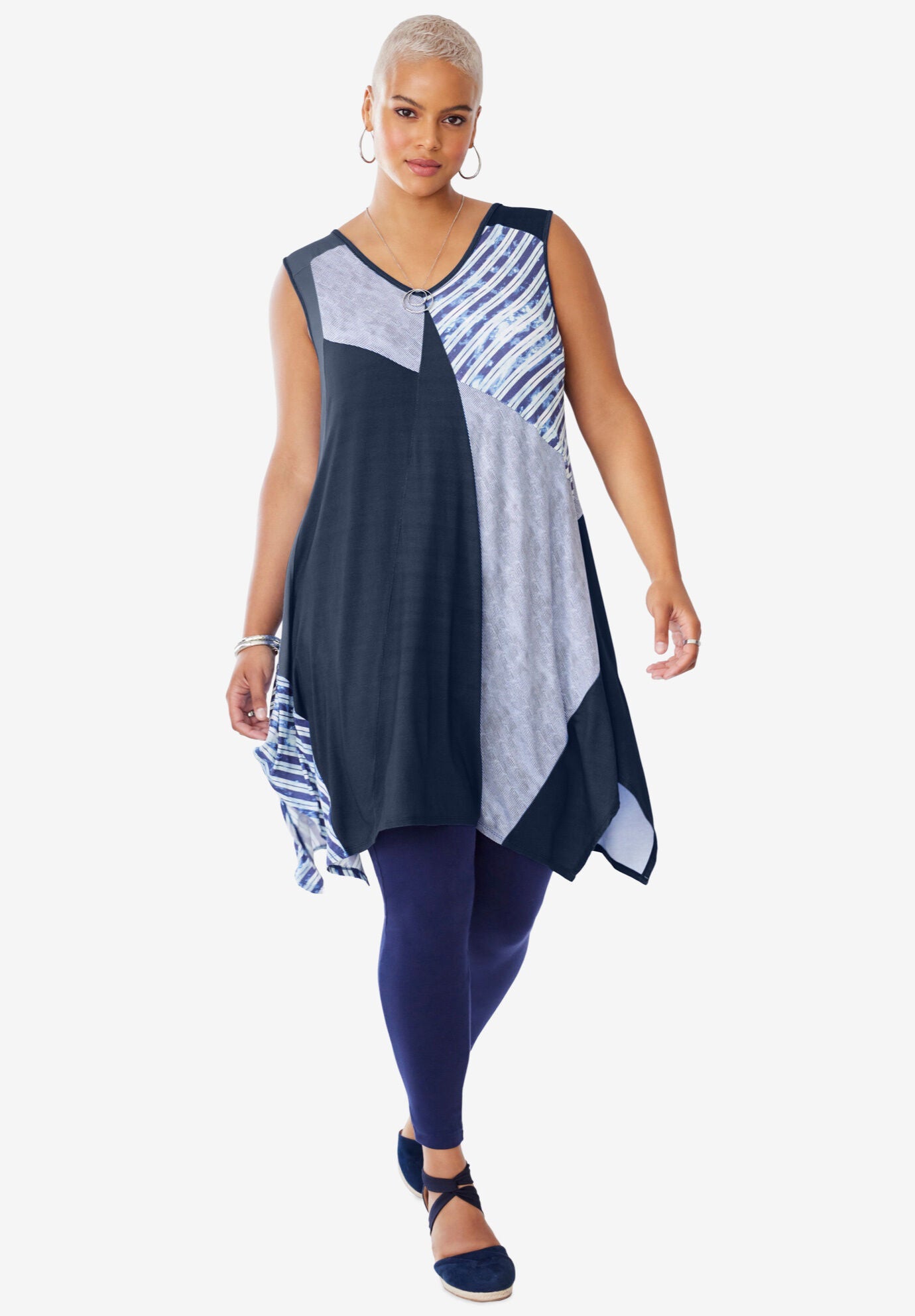 Sleeveless Hanky Hem Tunic, , alternate image number 4