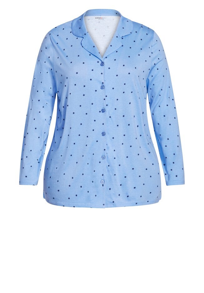 Button Star Sleep Top, STAR PRINT, alternate image number null