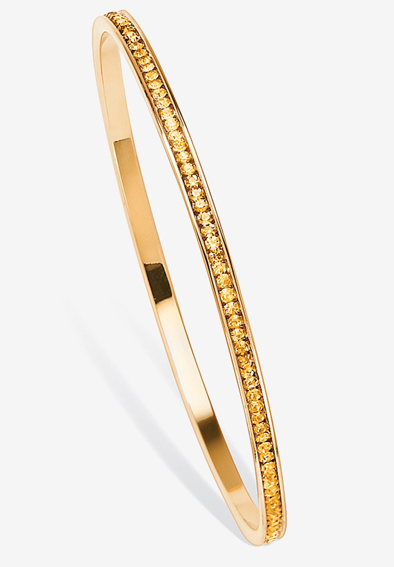 Gold Tone Stackable Eternity Bangle Bracelet Birthstones 7.5 inches, NOVEMBER, hi-res image number 0