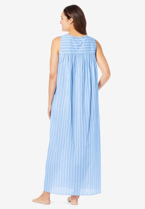 Long Sleeveless Floral Nightgown, , on-hover image number null