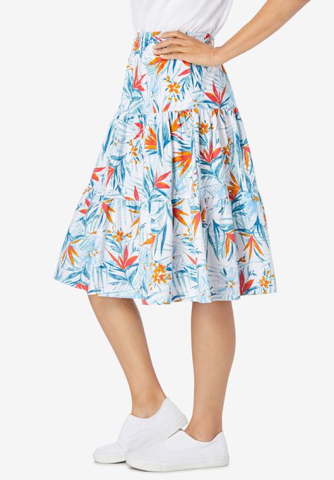 Jersey Knit Tiered Skirt, , alternate image number null
