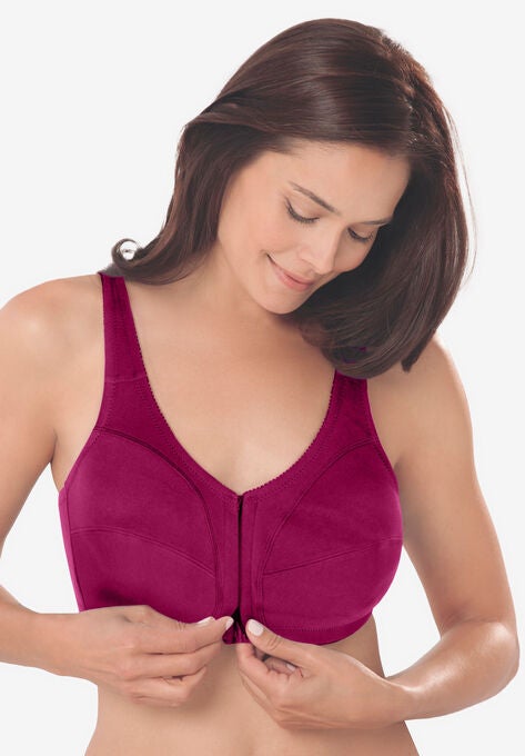 3-Pack Front-Close Cotton Wireless Bra , , alternate image number null