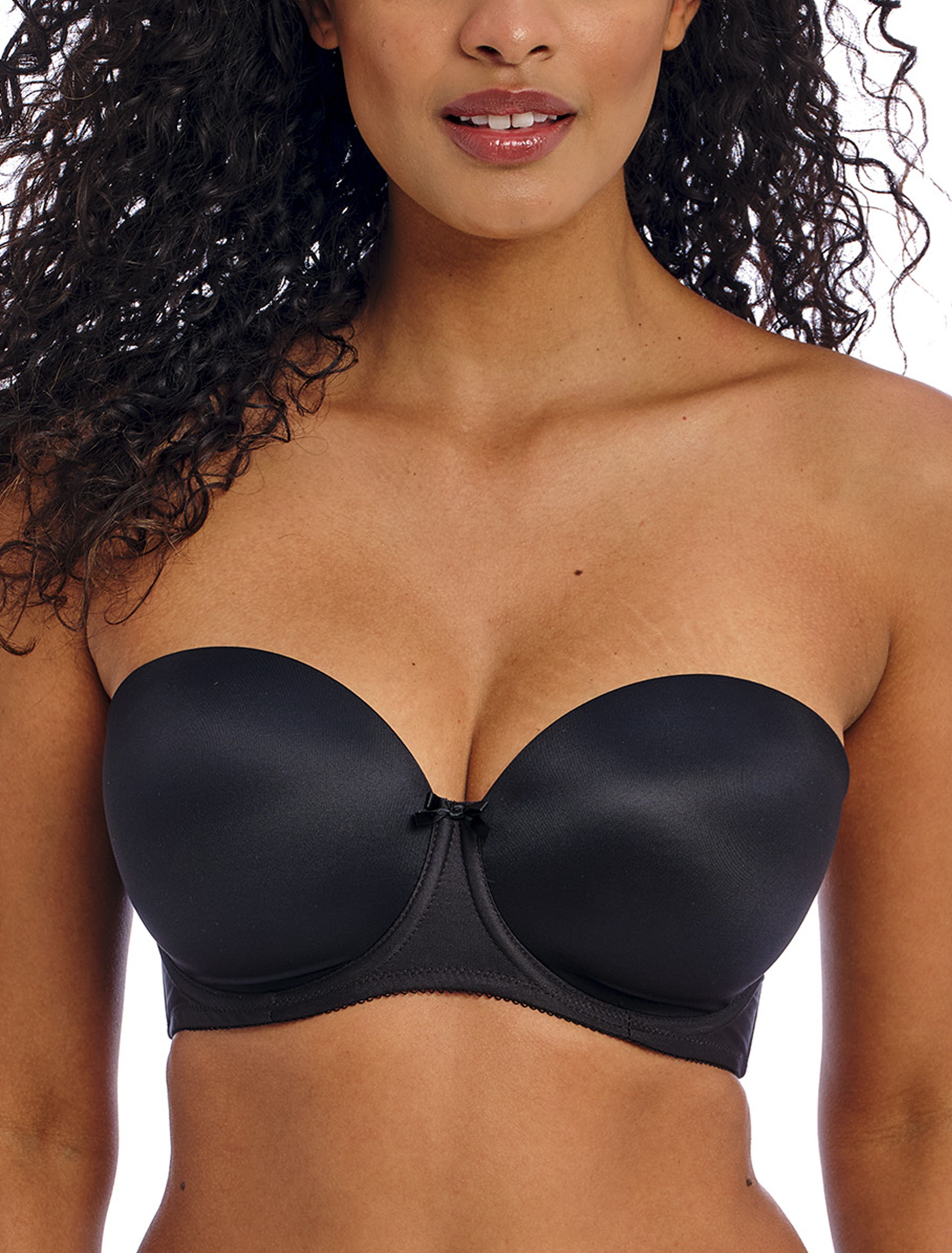 DECO U/W MOLDED STRAPLESS BRA, BLACK, hi-res image number 0