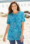 Perfect Printed Short-Sleeve Crewneck Tee, , alternate image number null