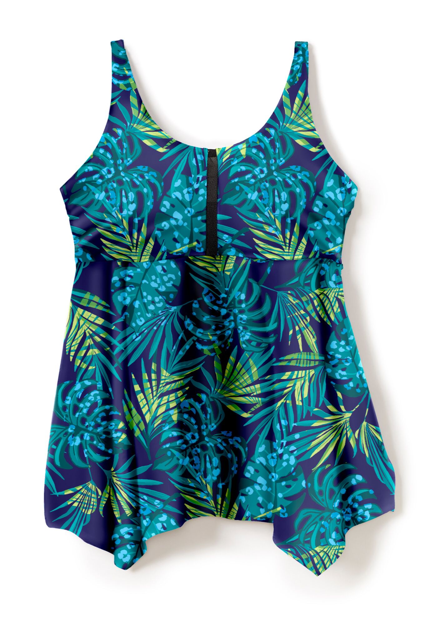 Longer-Length Tankini Top, VIBRANT PALM, alternate image number 3