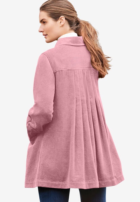 Pleat-Back Corduroy Jacket, DUSTY PINK, hi-res image number null