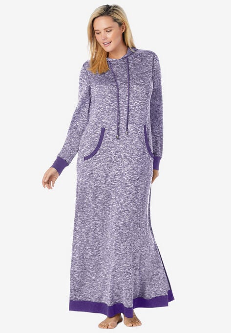 Marled Hoodie Sleep Lounger , PLUM BURST MARLED, hi-res image number null