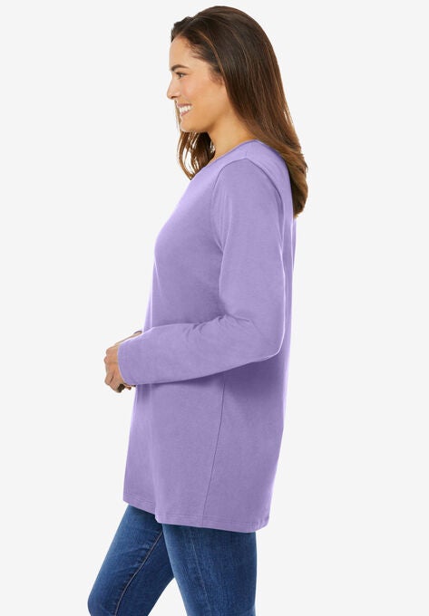 Perfect Long-Sleeve Crewneck Tee, , alternate image number null