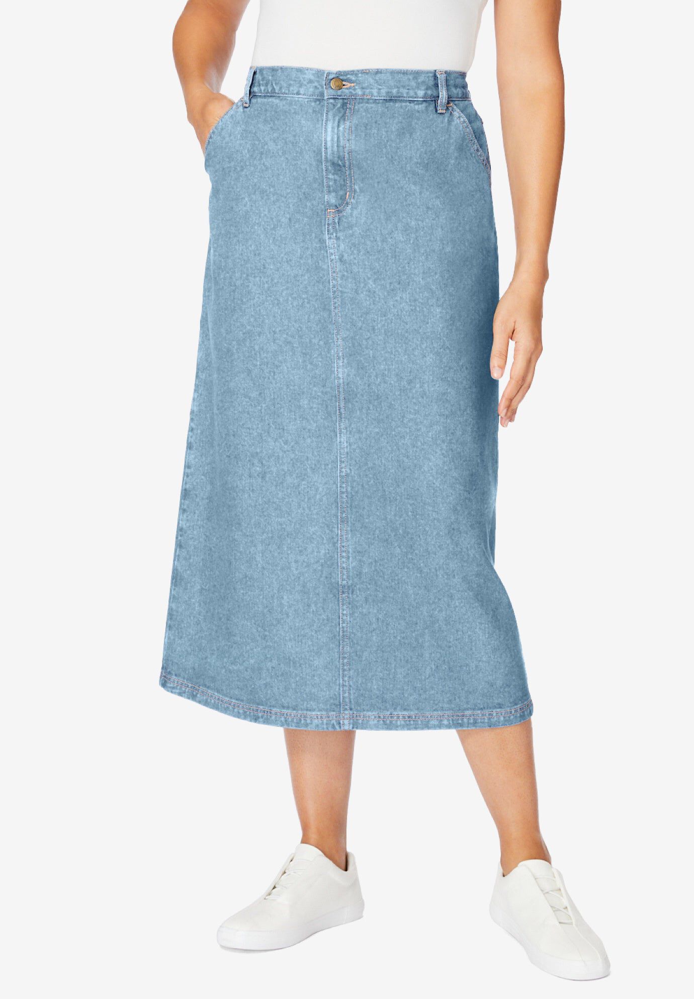 Carpenter Denim Skirt, LIGHT STONEWASH, hi-res image number 0