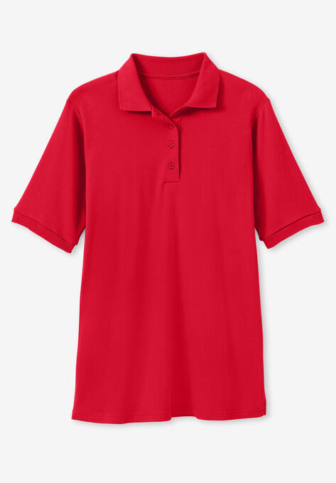 Elbow-Sleeve Polo Shirt, , alternate image number null